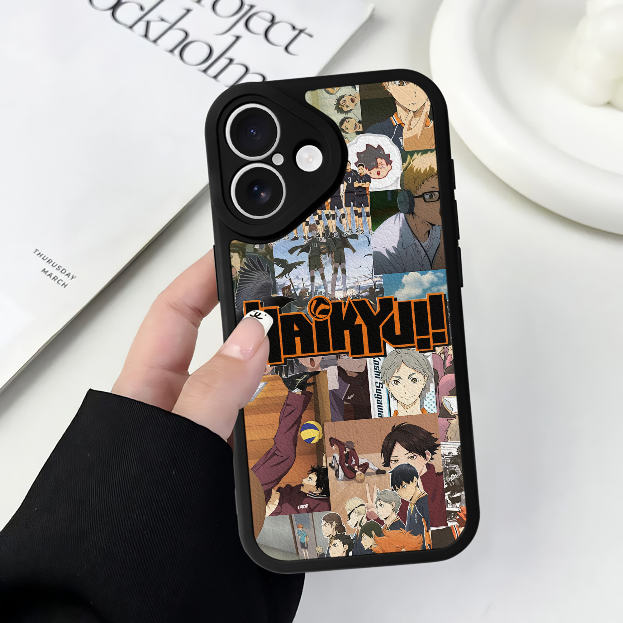 （画像用） ハイキュー!! Haikyu!! 【iPhone 16シリーズ対応】シリコンスマホケース（レザー調） 材質：シリコン